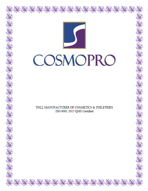 Cosmo pro pvt ltd company profile Toll Manufacturer cosmetics and toiletries